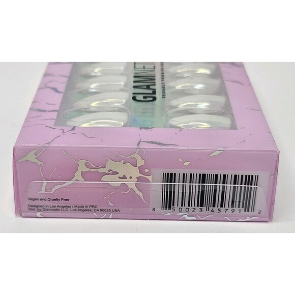 Glamnetic Reusable Press-On Nails Moonlight Almond White 24 Nail Kit New W/Glue - Picture 6 of 6